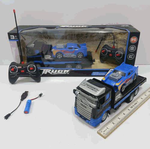 RC Truck with Trailer & Car Toy