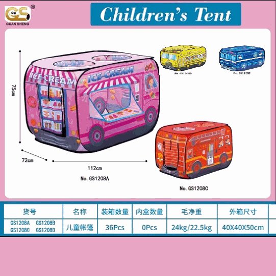 Children's Ice Cream Bus Tent